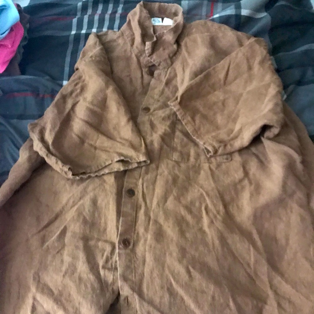 Flax shirt vintage brown